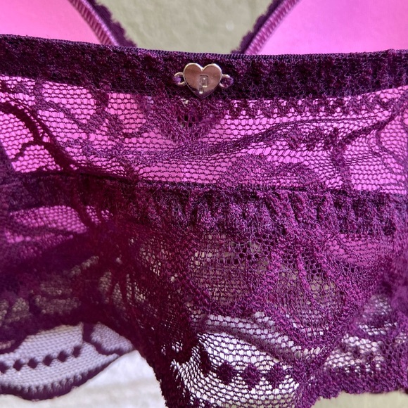VICTORIA’S SECRET PINK BURGUNDY LACE BRALETTE — Size SMALL - Picture 5 of 16